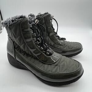 Khombu Waterproof Winter Ankle Snow Boots Size 8.5 Green